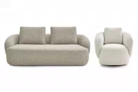 Čalouněný set Finezal - pohovka 3místná + otočné křeslo Komplet čalouněná Pohovka Finezal 3-os + Křeslo obrotowy