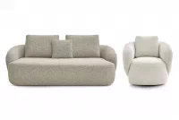 Čalouněný set Finezal - pohovka 3místná + otočné křeslo Komplet čalouněná Pohovka Finezal 3-os + Křeslo obrotowy